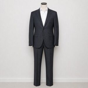 Jos A Bank Travelers Collection Mens 52R 48R Charcoal Grey 100% Wool Suit 2pc